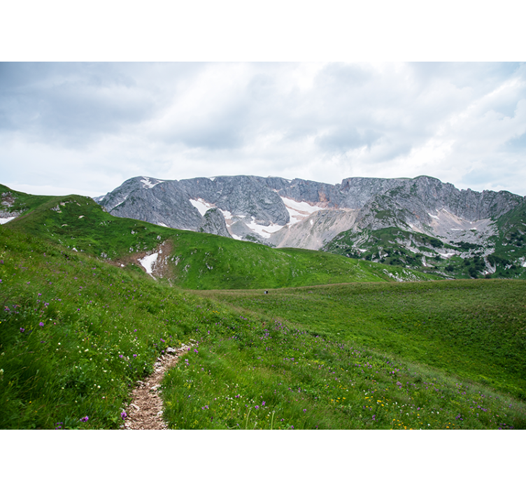 Fototapet järnväg och moln - Tenstickers