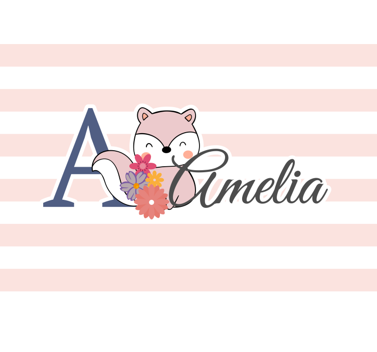 Fototapeter barnens söt räv design - Tenstickers