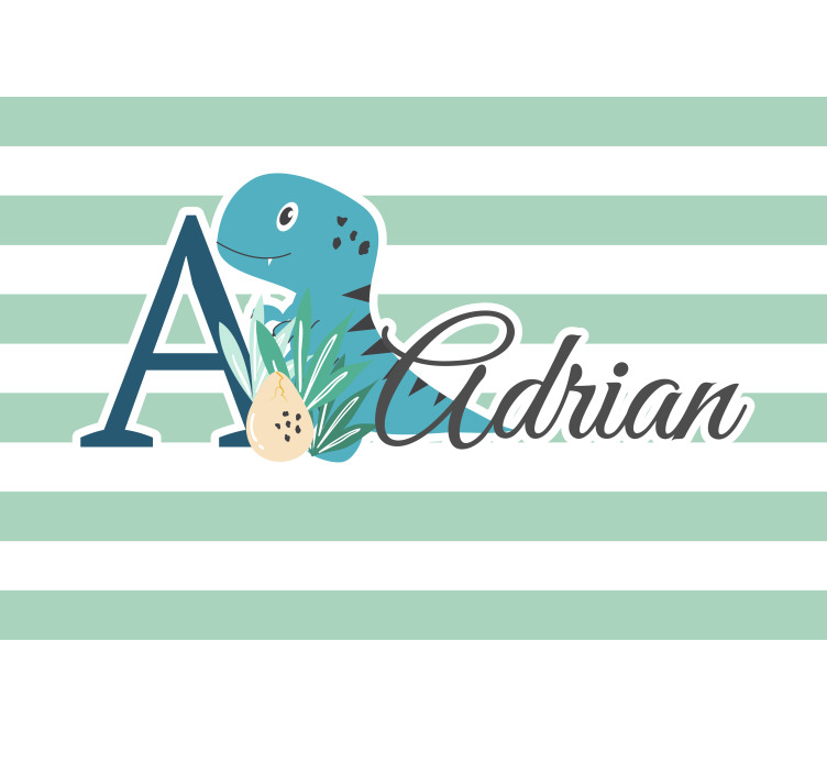 T-rex med initial och namn Fototapeter Barnens - Tenstickers