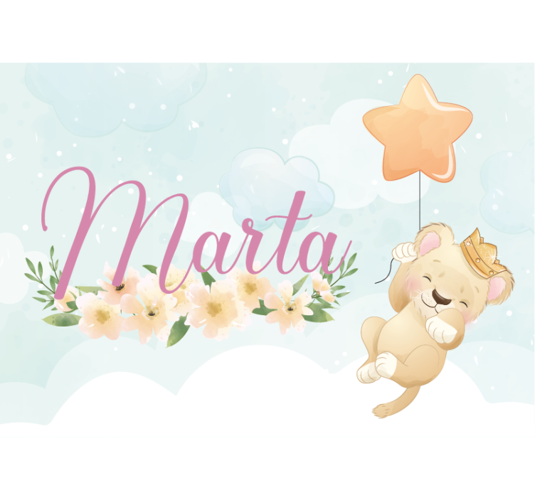 Fototapeter barnens söt lejon ballong - Tenstickers