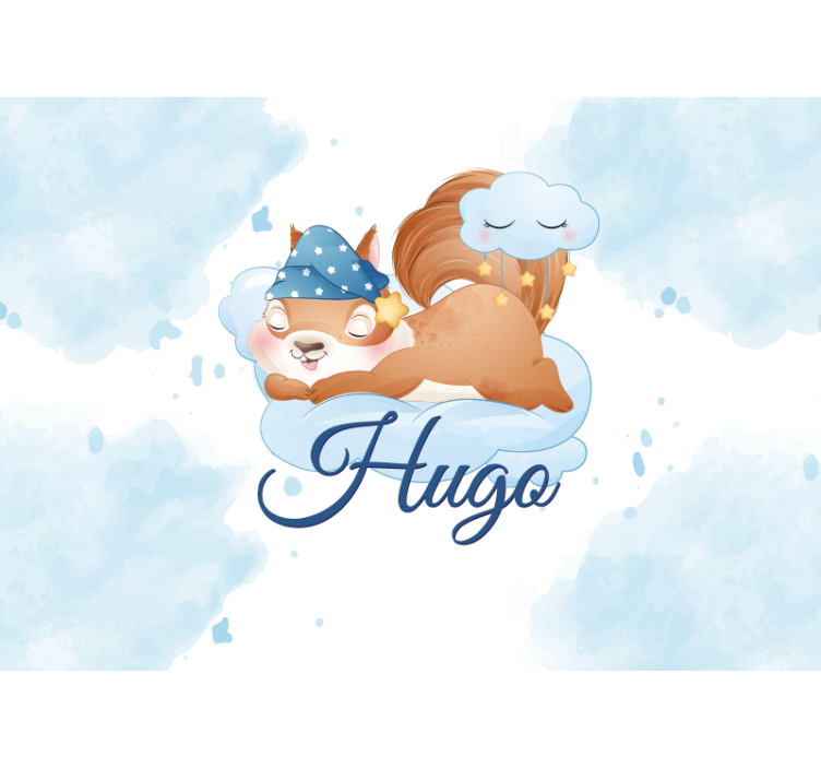 Fototapeter spädbarn sova ekorre drömmar - Tenstickers