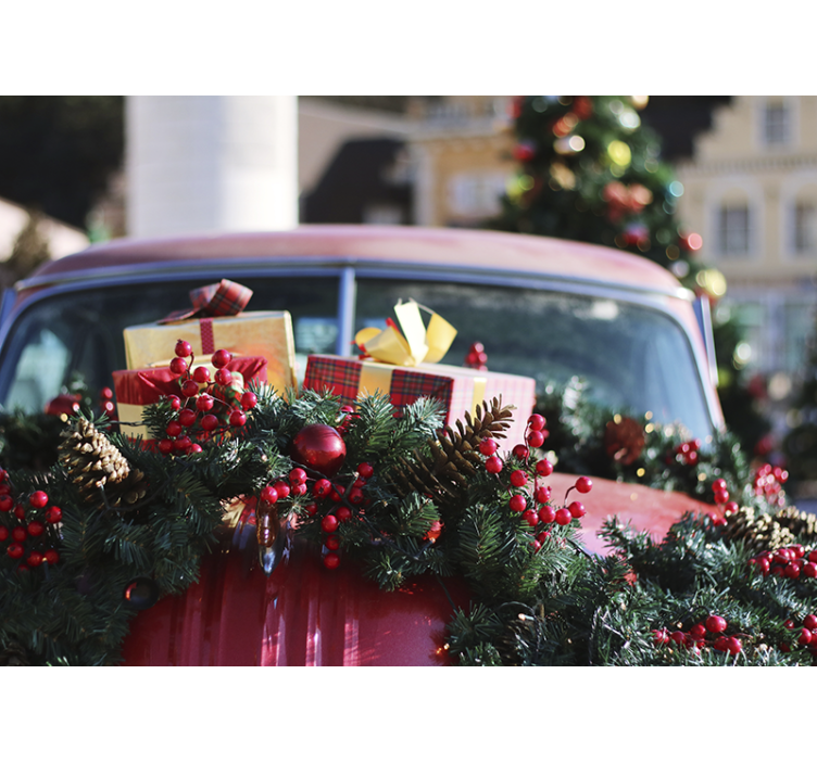 Fototapeter med julmotiv festliga julklappar - Tenstickers