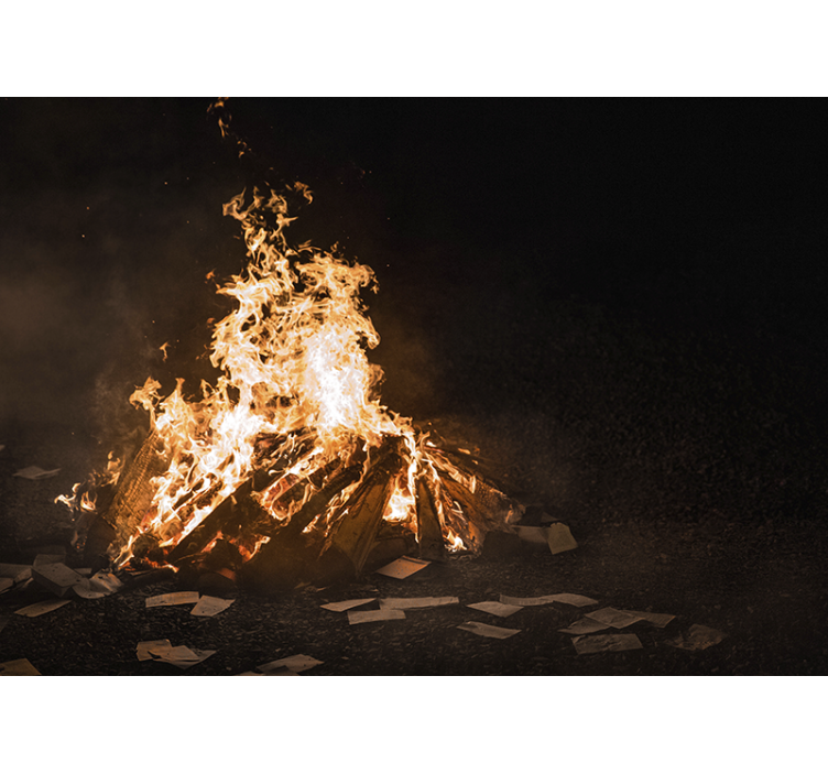 Fototapeter abstrakt eldande lägereldsscen - Tenstickers