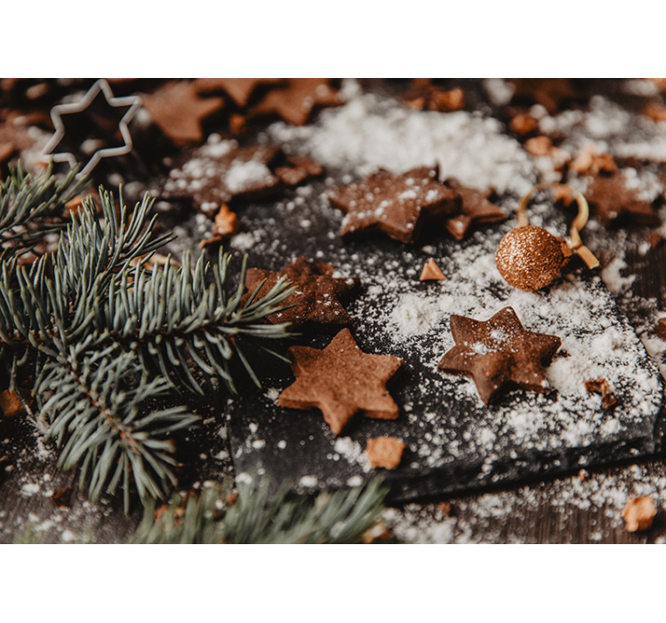 Fototapeter med julmotiv pepparkakestjärnor - Tenstickers