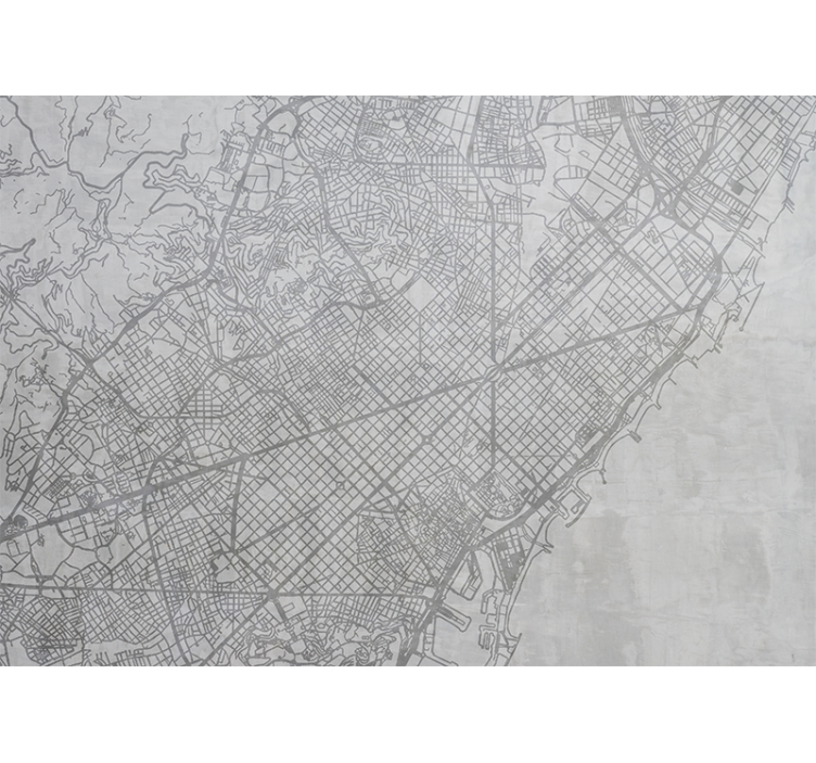 Fototapeter städer och länder detaljerad stadskarta - Tenstickers