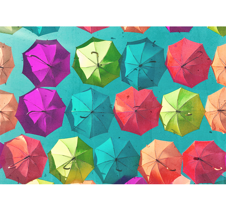 Fototapeter urban konst färgglad paraplydesign - Tenstickers