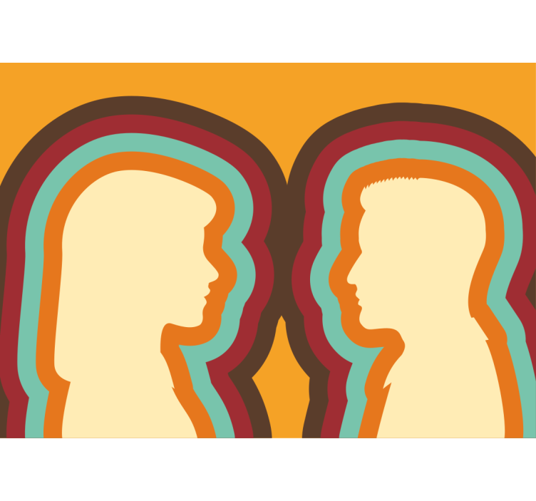 Fototapeter kärlek par silhuetter - Tenstickers