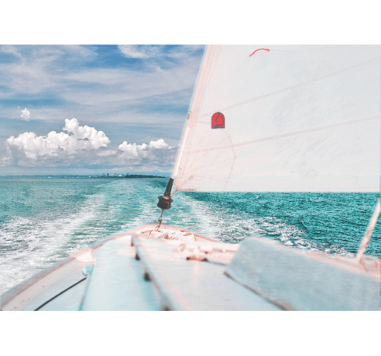 Fototapeter hav segla genom vågor - Tenstickers