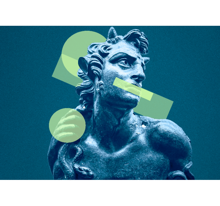 Fototapeter konst staty med geometriska former - Tenstickers