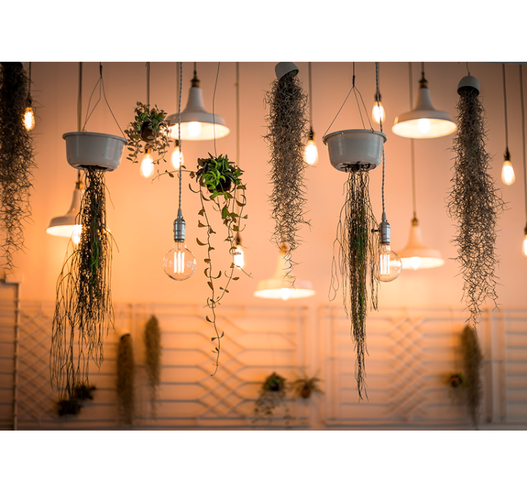 Hängande lökar och växt sovrum fototapeta tapeter - Tenstickers