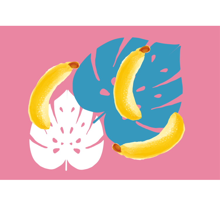 Fototapeter Övriga blommor bananer och blad - Tenstickers