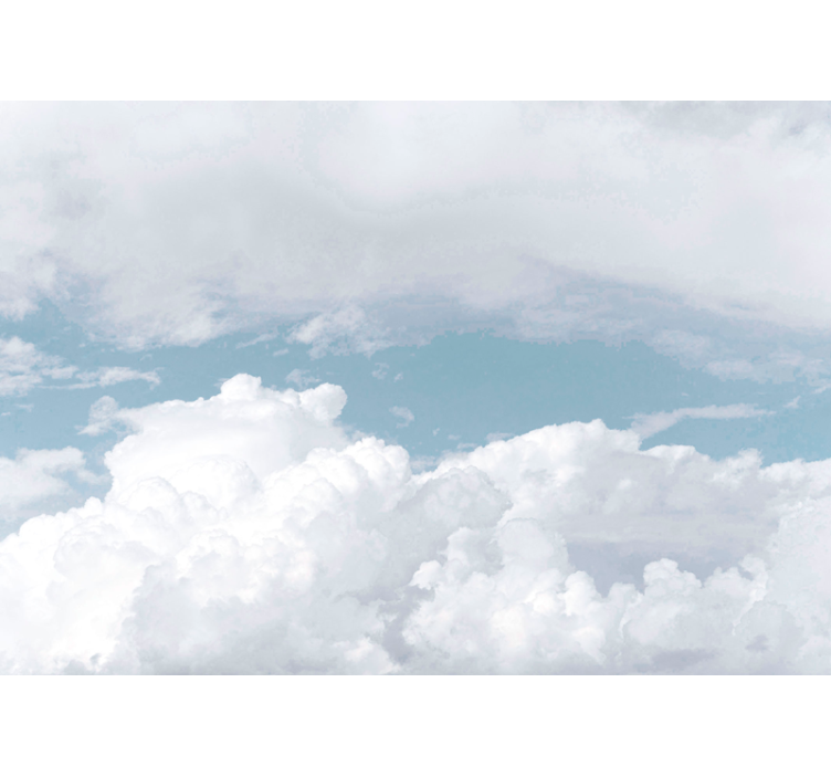 Vita fluffiga moln barnkammare fototapeta - Tenstickers