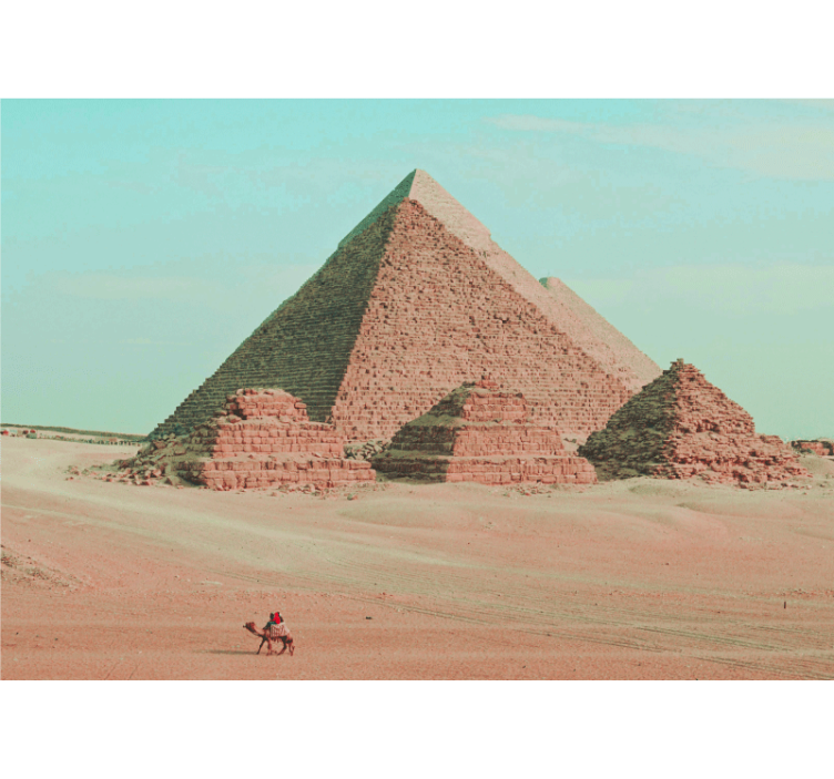 Fototapeter städer och länder pyramider och kameler - Tenstickers