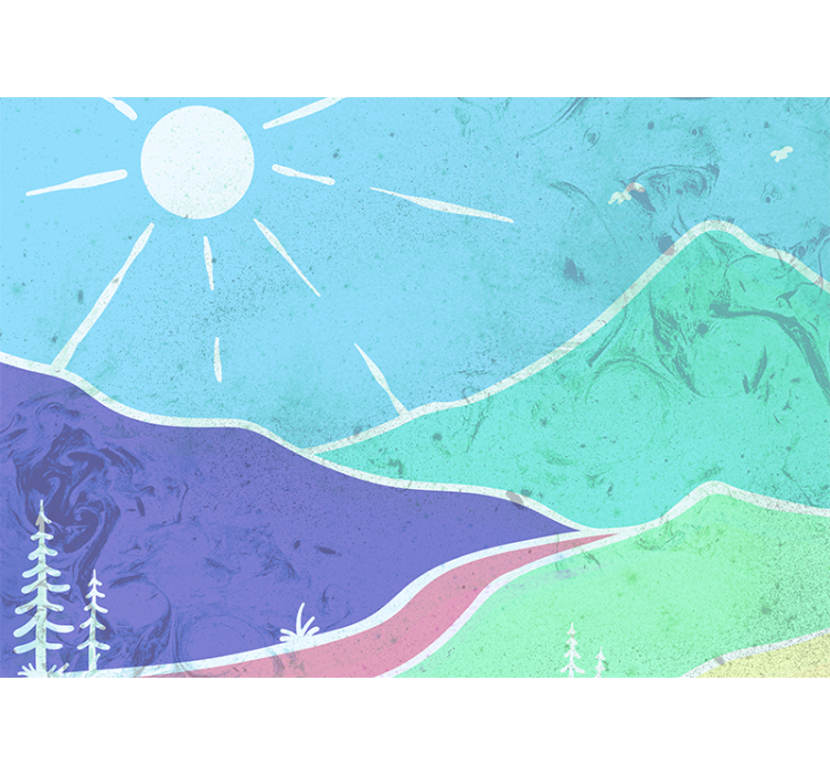 Fototapeter landskap bergigt landskap scen - Tenstickers