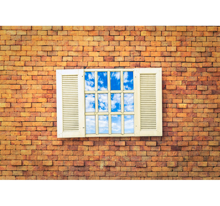Fototapeter sten Öppen fönsterutsikt - Tenstickers