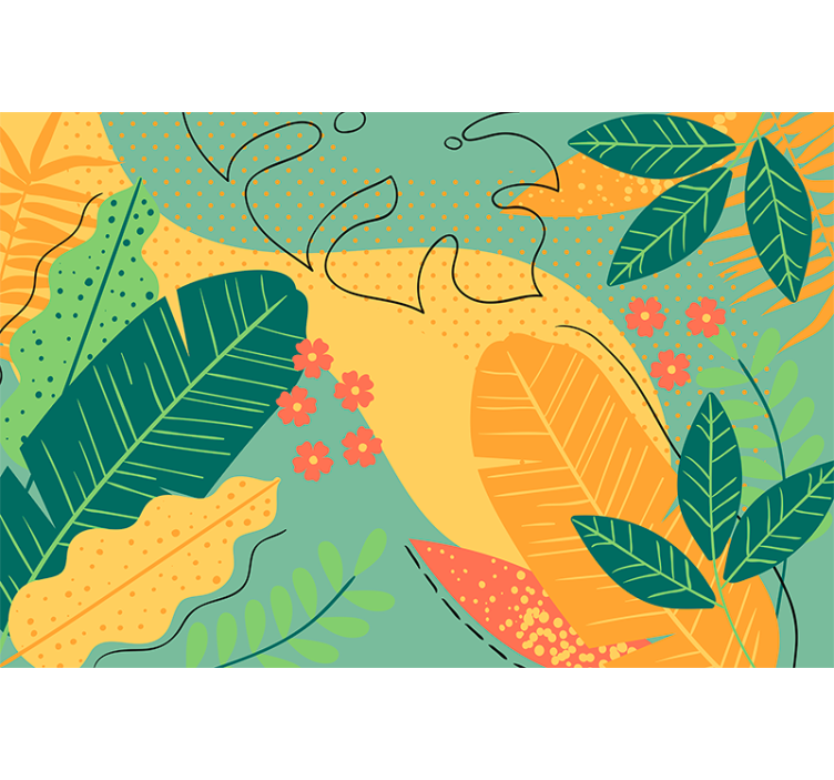 Fototapeter natur tropiska blad dekor - Tenstickers