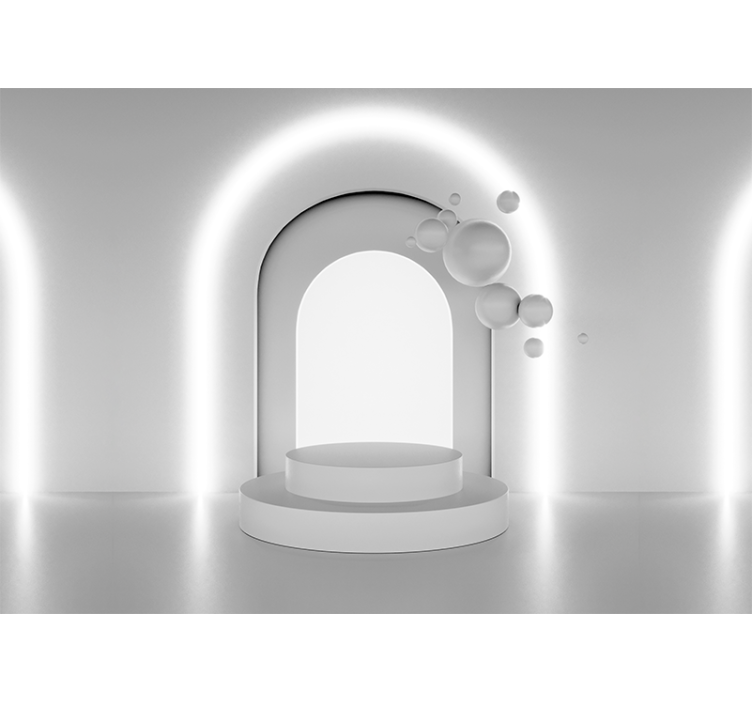 3d illusion utrymme vit boll fototapet - Tenstickers