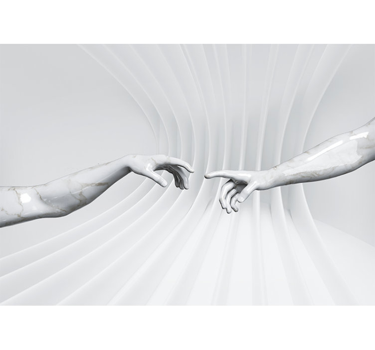 Optisk illusion skapande av adam 3d fototapeta - Tenstickers