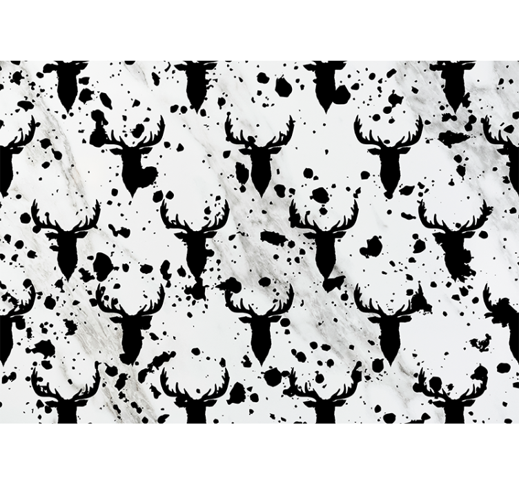 Fototapeter djur hjort silhuett mönster - Tenstickers