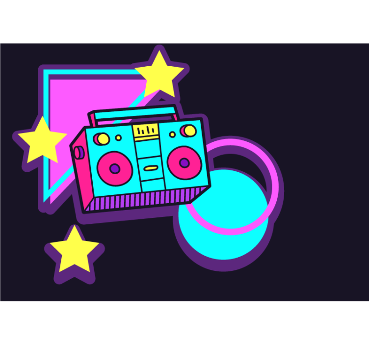 Fototapeter musik retro boombox elementer - Tenstickers