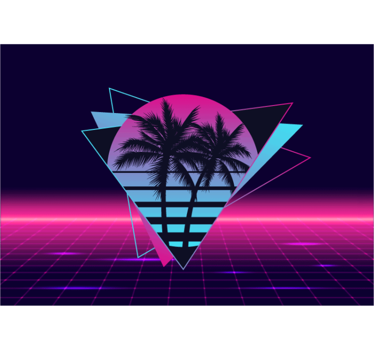Fototapeter fraser retro palm geometri - Tenstickers