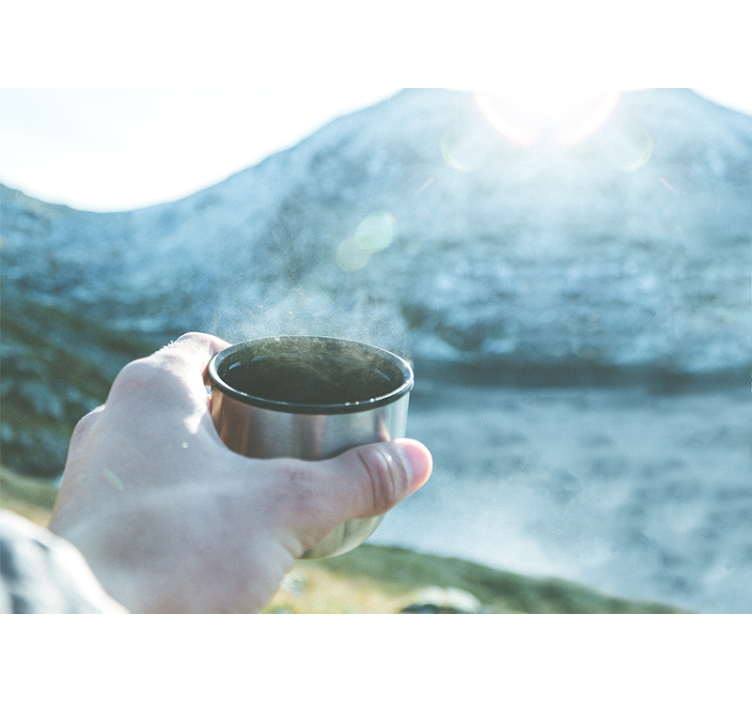 Fototapeter personer händer håller dryck - Tenstickers