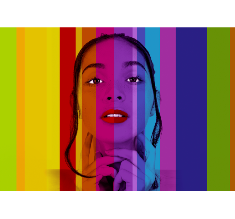 Fototapeter konst färgrik porträtt - Tenstickers