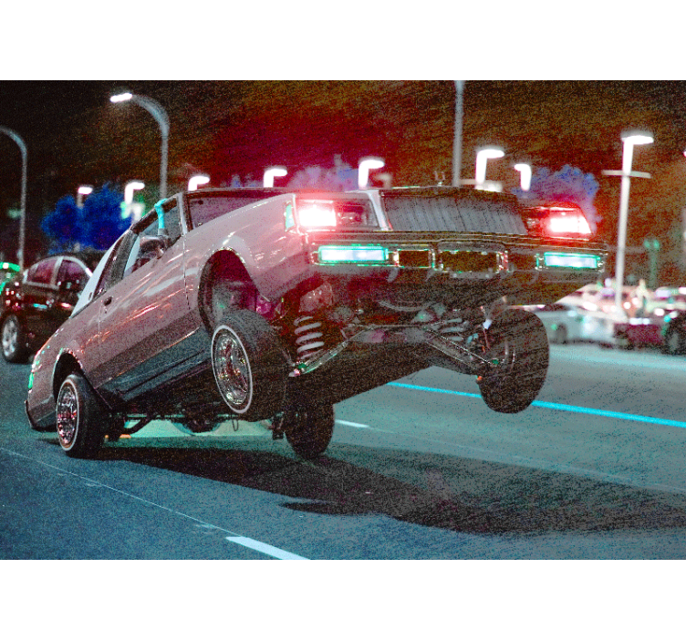 Fototapeter fordon klassisk bil stunt - Tenstickers