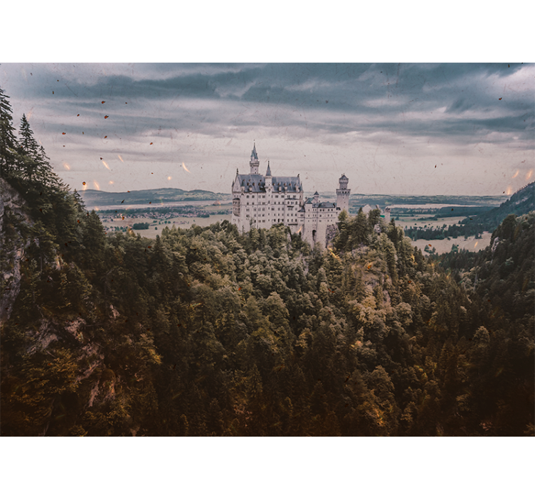 Fototapeter landskap slott på berget - Tenstickers