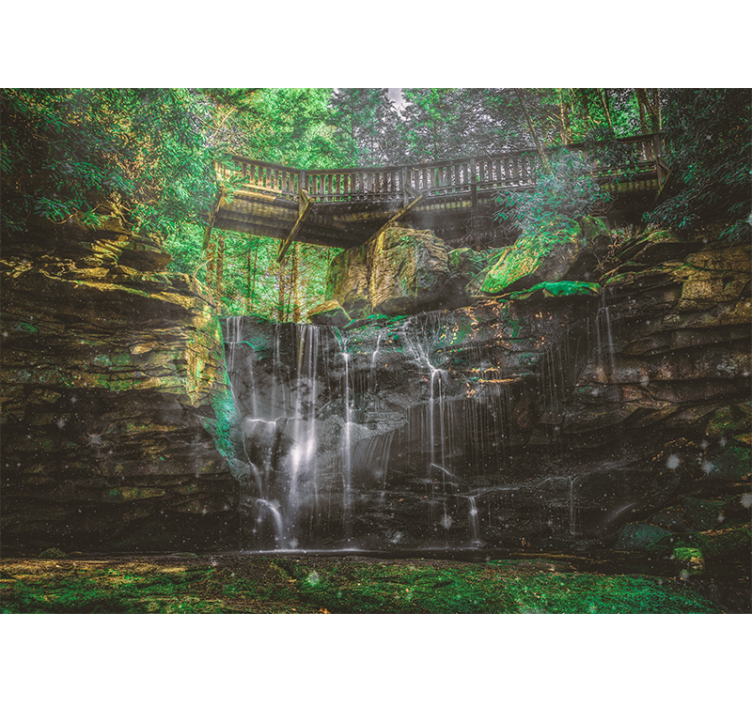 Fototapeter landskap vacker vattenfall utsikt - Tenstickers