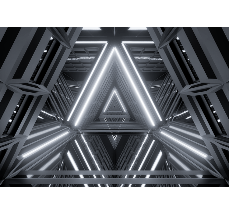 Fototapeter abstrakt triangulärt luminiscerande mönster - Tenstickers