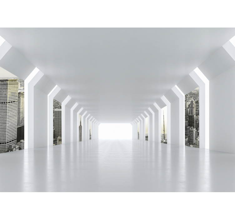 Fototapeter städer och länder futuristisk stadsutsikt - Tenstickers