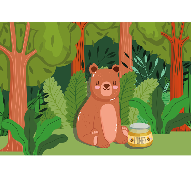 Svängande tecknad film för honung modern fototapeta - Tenstickers