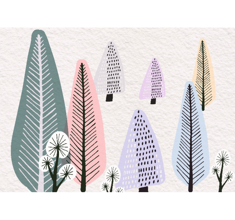 Fototapeter träd med ornamentala bladmotiv - Tenstickers