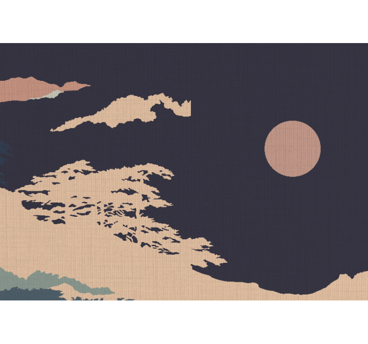 "japandi stil" mörk konstnärlig skog fototapeta - Tenstickers