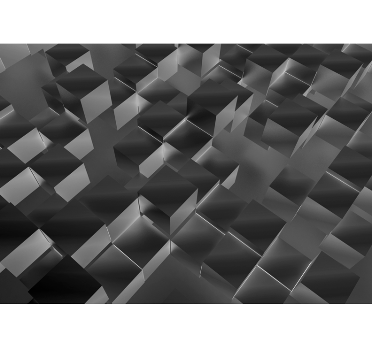 3d matt svart kakel mönster fototapeta - Tenstickers