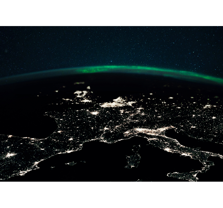 Fototapeter rymden fågelperspektiv av jorden - Tenstickers