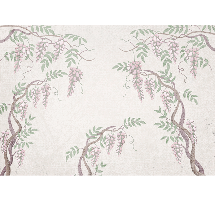 Delikata blommiga vinstockar Fototapeter Blommor - Tenstickers