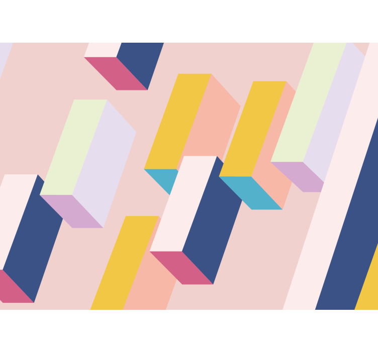 3d geometriskt mönster vardagsrum fototapeta - Tenstickers