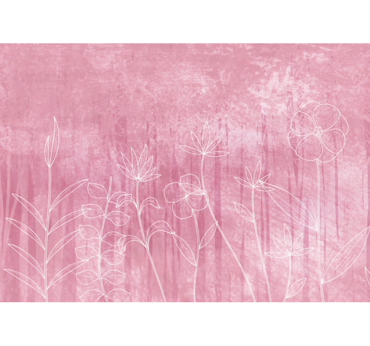 Fototapeter blommor delikat blomsterkontur - Tenstickers