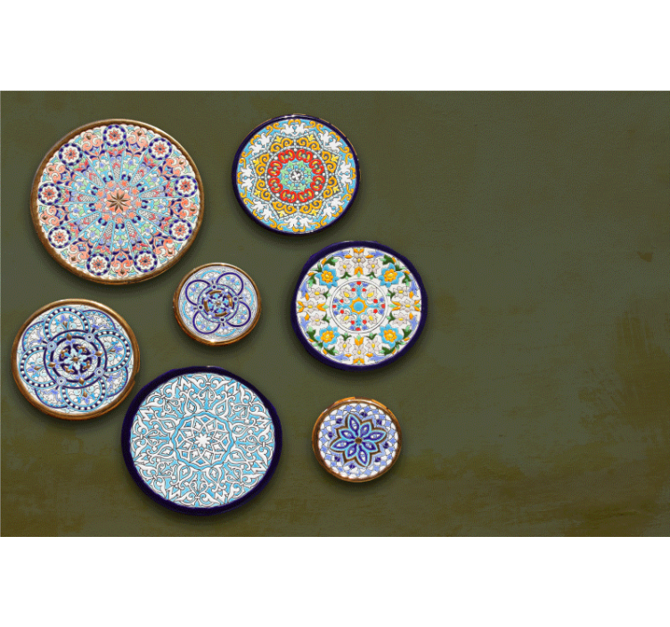 "boho" keramiska imiterade abstrakta fototapeter - Tenstickers