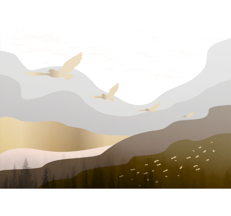 Fototapeter natur flygande fågel silhuetter - Tenstickers