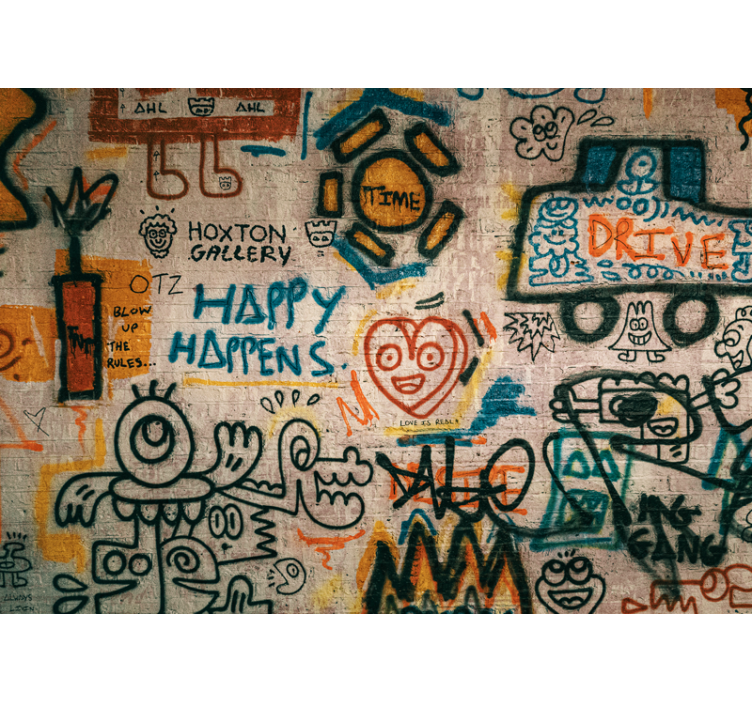 Fototapeter urban konst färgglad gatukonst - Tenstickers