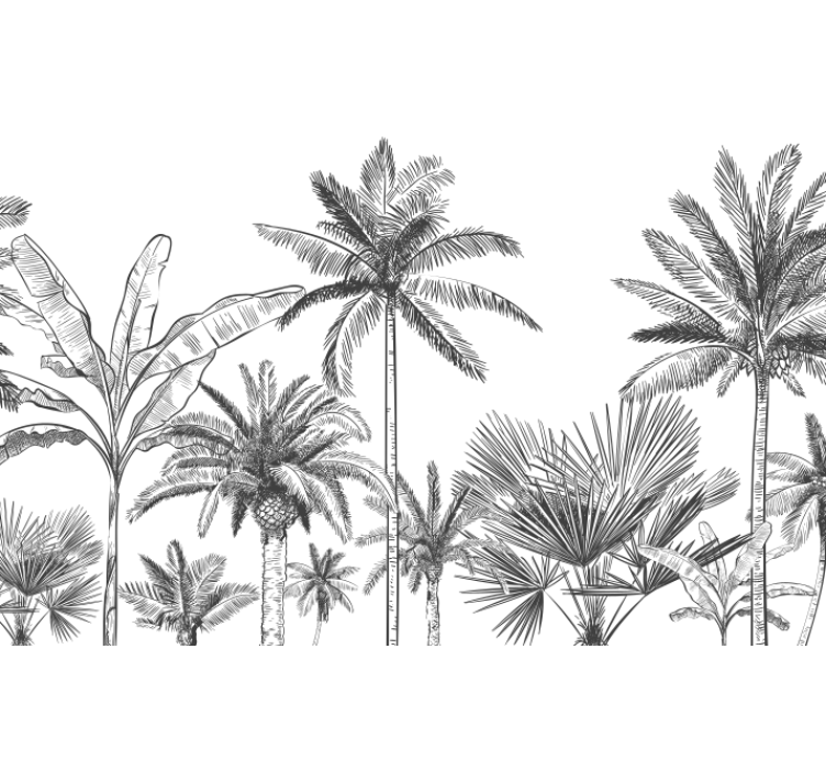 Djungelväggmålning Panoramisk fototapet - Tenstickers