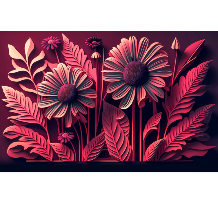 Viva Magenta 3D blomma Fototapet - Tenstickers
