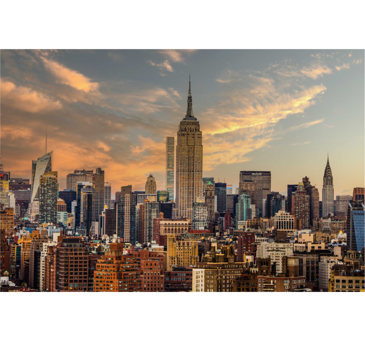 New York Skyline = New York Skyline Fototapeter Kontor - Tenstickers