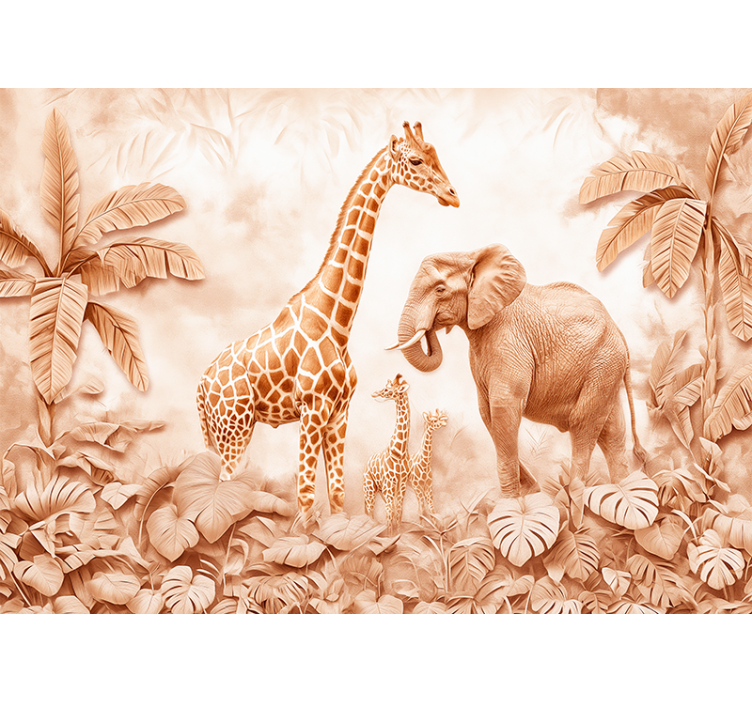 Abstrakt savann fototapet terrakotta - Tenstickers