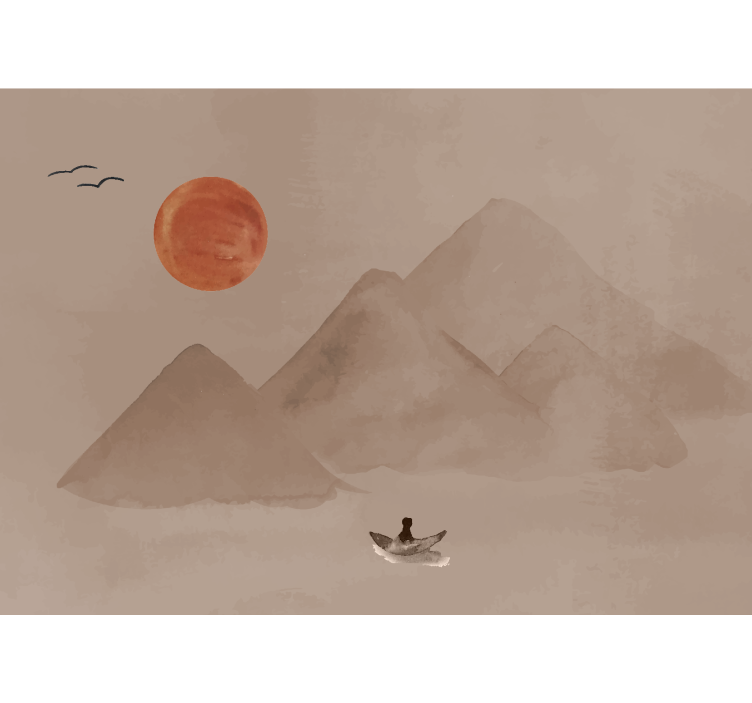 Japansk atmosfär fototapet terrakotta - Tenstickers