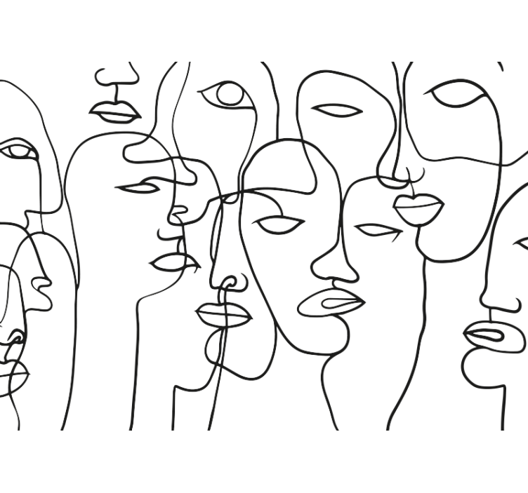 Ansiktsmönster Fototapeter abstrakt - Tenstickers