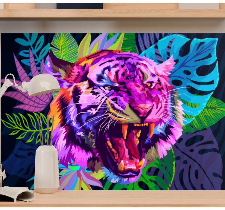 3d tiger i galax fototapeta - Tenstickers